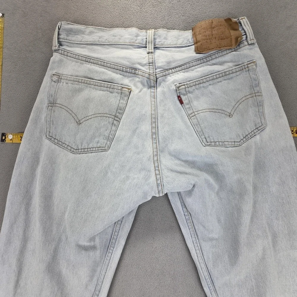 Vintage Levis 501 Jeans Mens‎ Blue Light Wash Button Fly Made In USA Fits 30x26